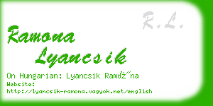 ramona lyancsik business card